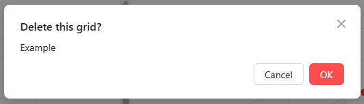 Delete grid confirmation modal
