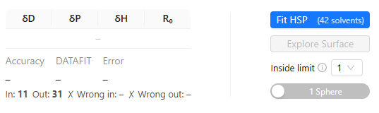 Fitting Panel before a fit โ result fields showing dashes