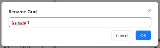 Rename Grid modal