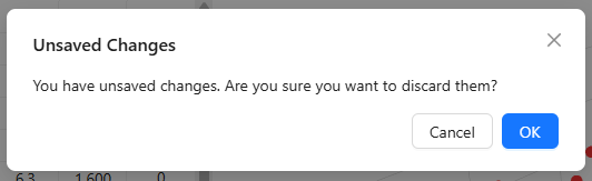 Unsaved Changes confirmation modal